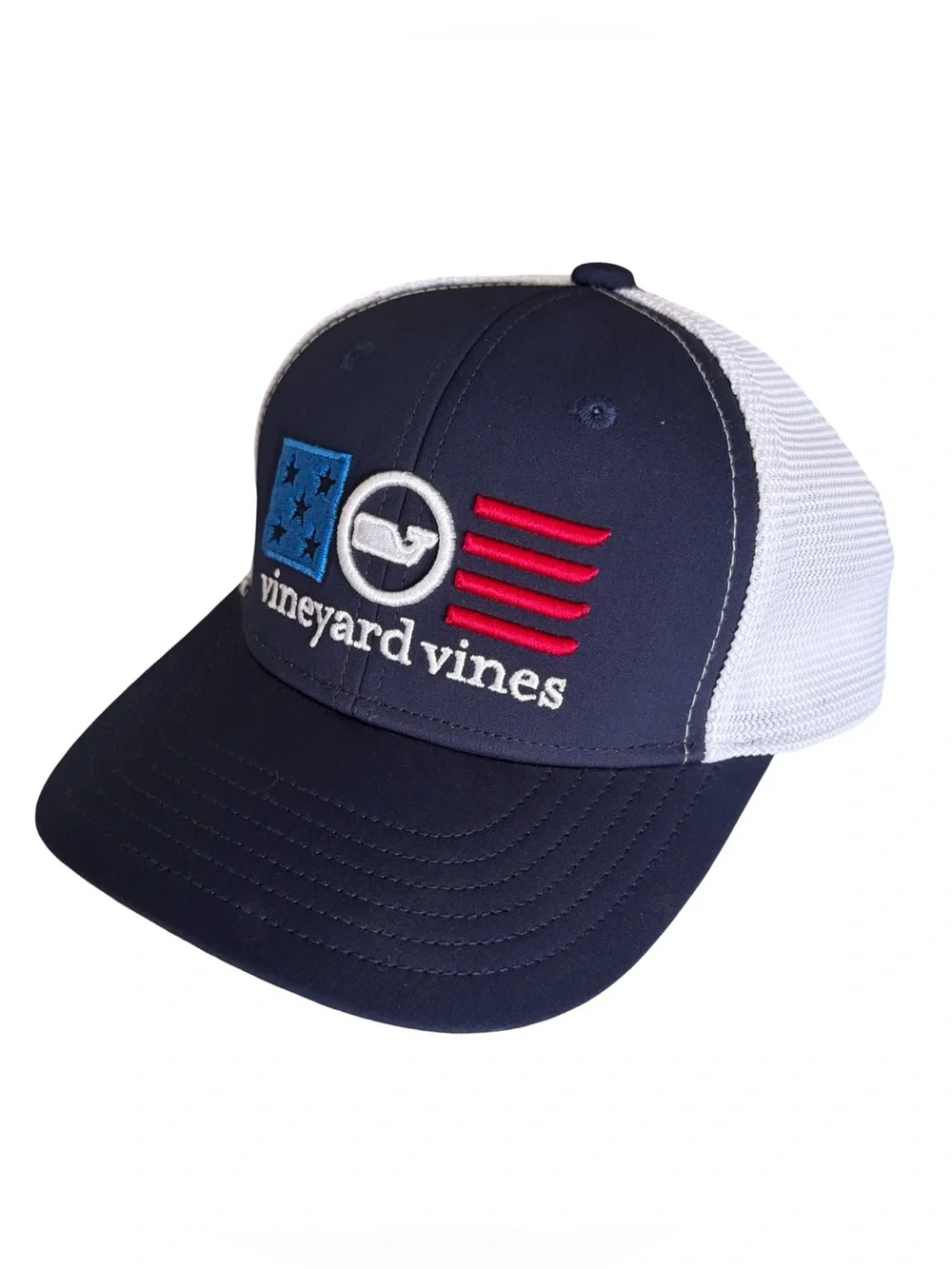 Vineyard Vines Youth American Flag Mesh Trucker Snapback Hat NWOT